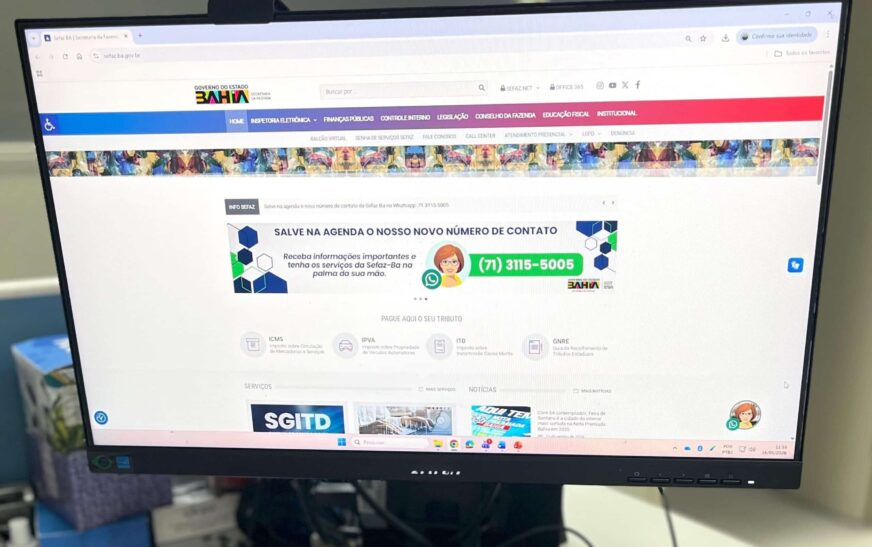 Site da Sefaz-Ba dobra número de acessos e alcança 6,9 milhões de visitas em 2025