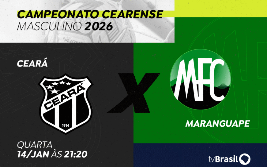 TV Brasil transmite, nesta quarta, Ceará x Maranguape pelo Campeonato Cearense 2026 — Agência Gov