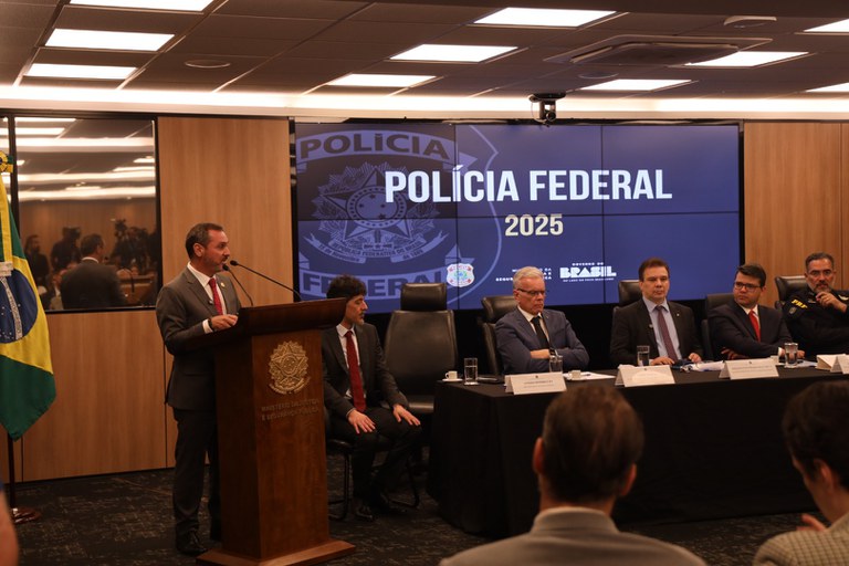 PF apresenta balanço de 2025 em coletiva no Ministério da Justiça e Segurança Pública — Agência Gov