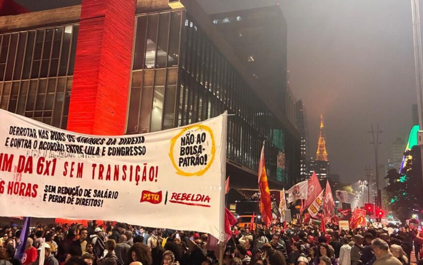 Ato na Avenida Paulista pede fim da escala 6×1