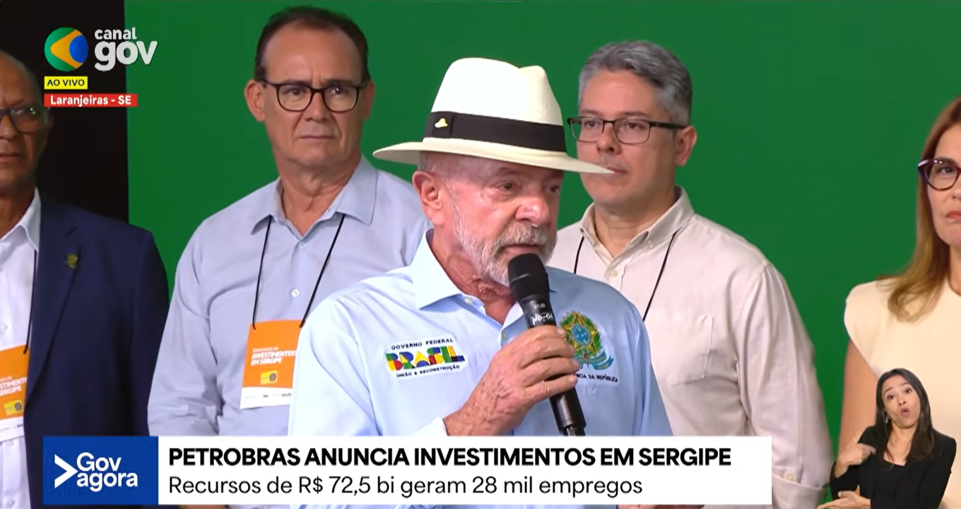 Em Sergipe, Lula participa do anúncio de R$ 72,5 bi em investimentos da Petrobras. Acompanhe — Agência Gov
