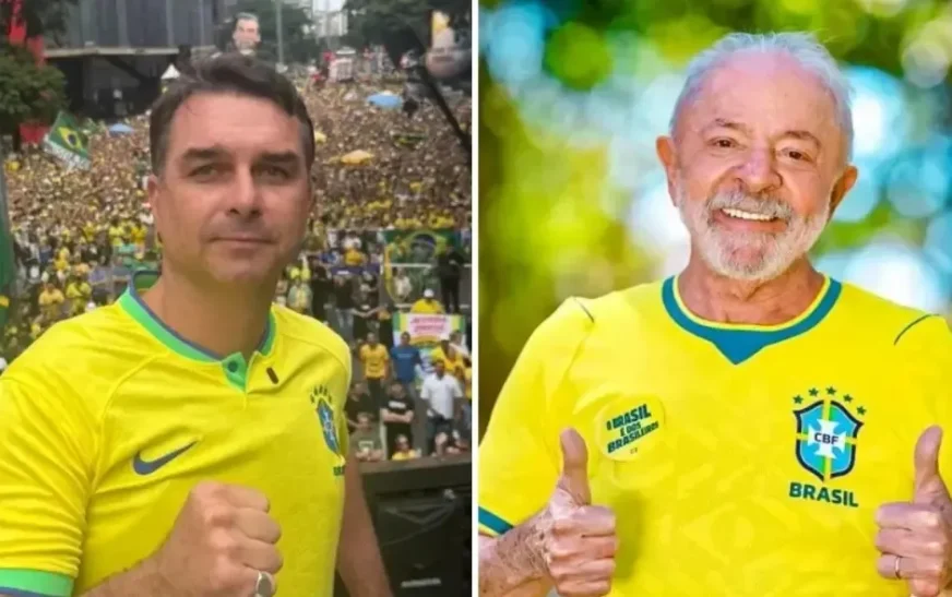Camisa da Seleção vira símbolo de disputa entre Lula e Flávio Bolsonaro