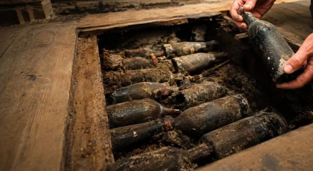 Garrafas de vinho do século XIX são encontradas sob piso de capela e intrigam especialistas
