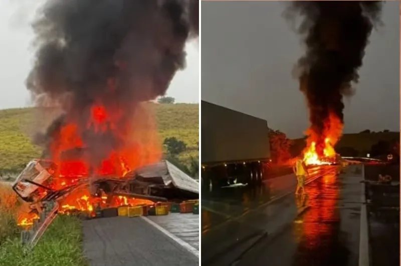 Colisão entre carretas deixa feridos graves e interdita totalmente a BR-116 em Jequié