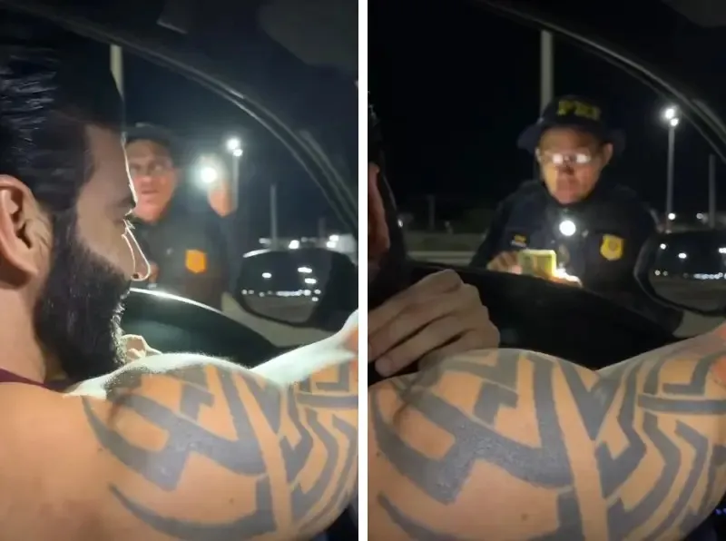 Gusttavo Lima passa por blitz da PRF, faz bafômetro e reação dos policiais viraliza; veja vídeo