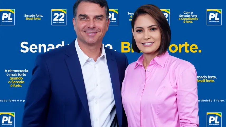 Flávio e Michelle Bolsonaro se reencontram após crise familiar e gravam juntos
