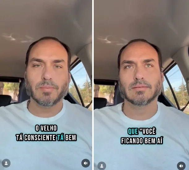 Mais magro, Jair Bolsonaro recebe visita do filho, que relata estado de saúde do ex-presidente